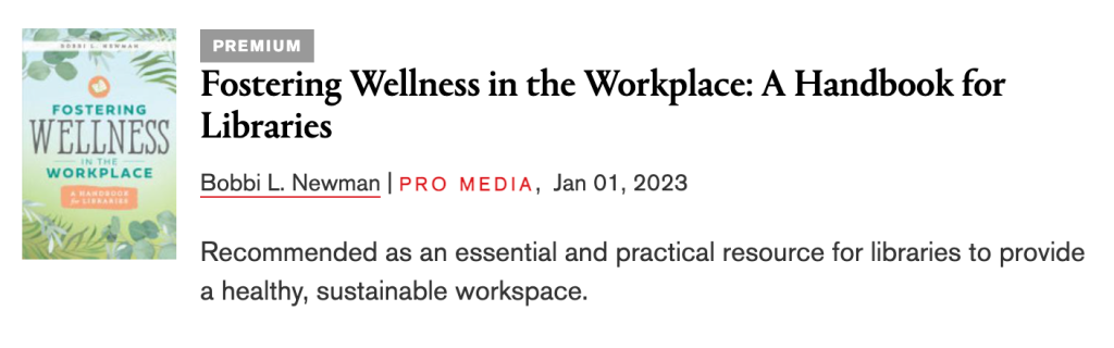 “Fostering Wellness in the Workplace” Recommended by Library Journal